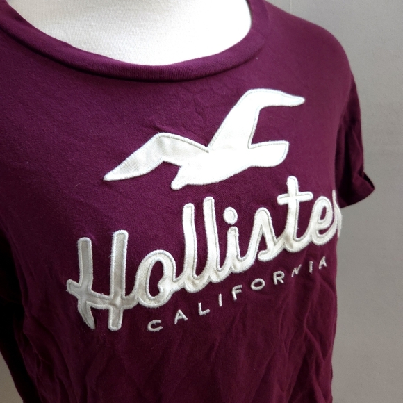 Hollister | Maroon Crew Neck Tee - Picture 4 of 8